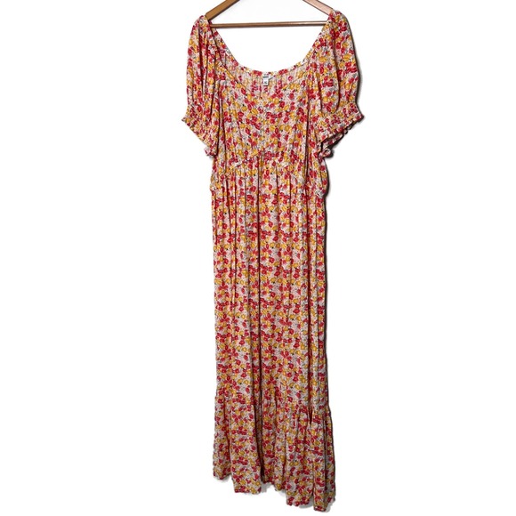 SONOMA Maternity Goods for Life Floral Maxi Dress Smocked Waist Puff Sleeve Midi - Picture 2 of 16